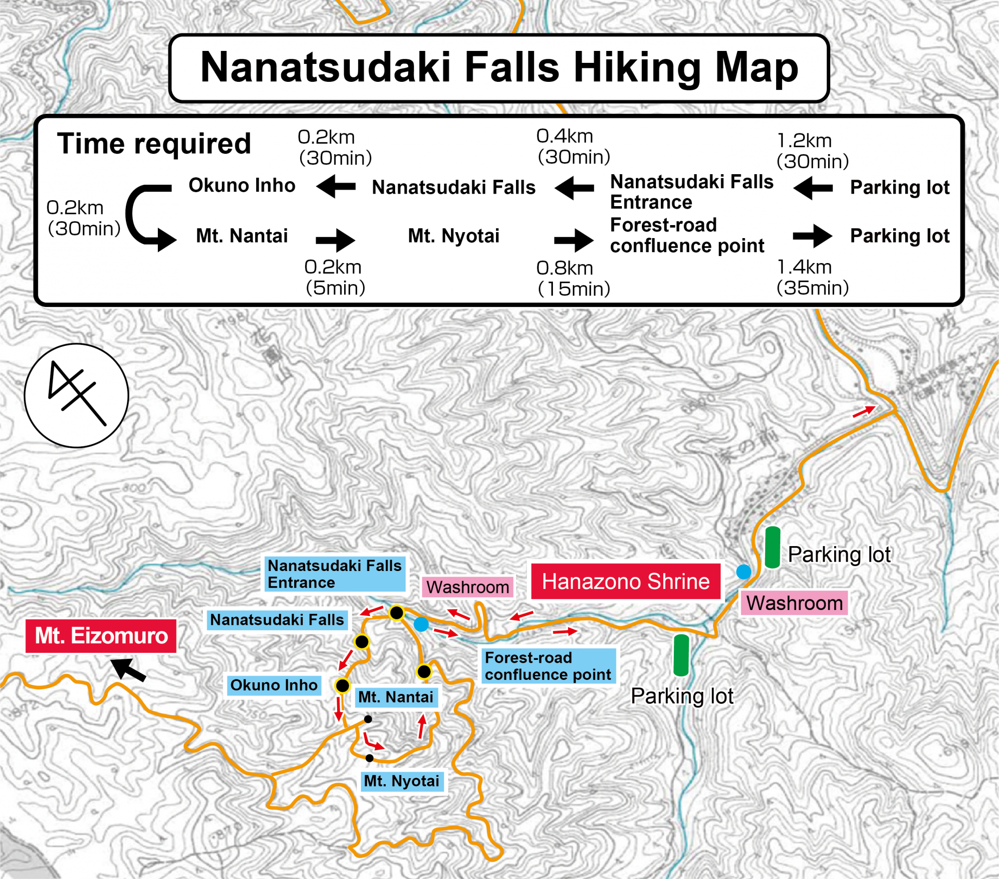 『『『You can hike from the parking lot here at Hanazono Shrine to the Nanatsudaki Falls.』の画像』の画像』の画像
